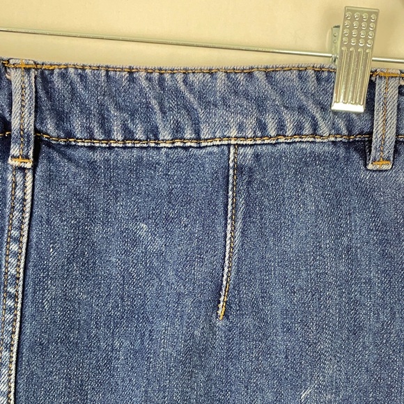 Garage Denim Mini Skirt Button Front Blue Jean Skirt - Picture 4 of 10